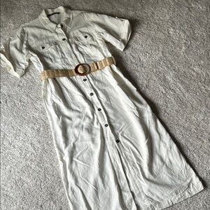 Zara linen blend safari dress